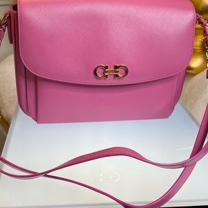 SALVATORE FERRAGAMO BRIGHT PINK ANEMONE PURSE